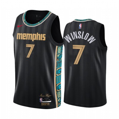 Nike Memphis Grizzlies #7 Justise Winslow Black Youth NBA Swingman 2020-21 City Edition Jersey
